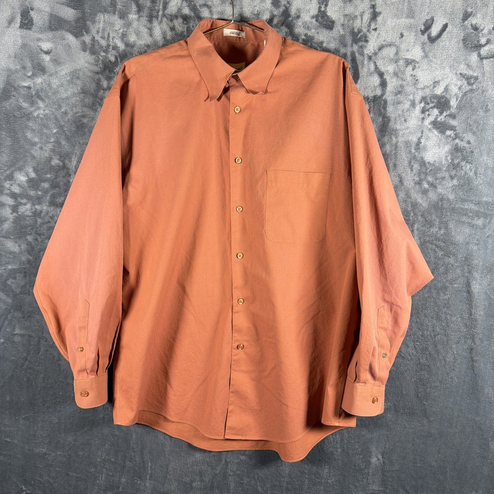 Pronto Uomo Orange Non Iron Men Dress Shirt Long Sleeve Button-Down